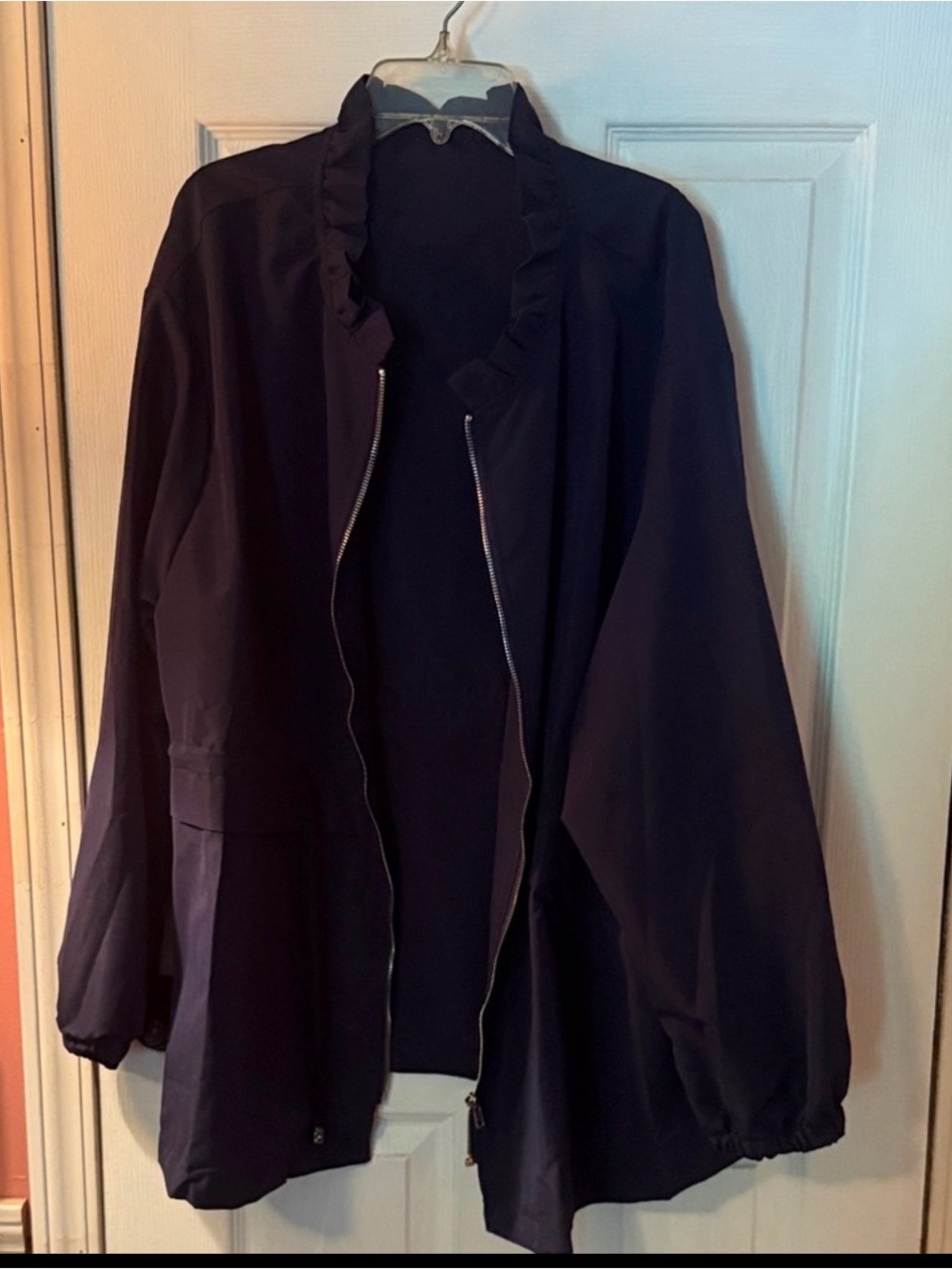 Women's Navy Zip-Front Lightweight Jacket